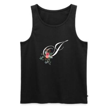 Buchstabe j blumig - Männer Premium Bio Tank Top - Schwarz - Vorne - AI Model Male 178 light (178cm)