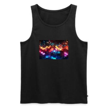 surreal epic fractal hexagons 1 - Männer Premium Bio Tank Top - Schwarz - Vorne - AI Model Male 178 light (178cm)