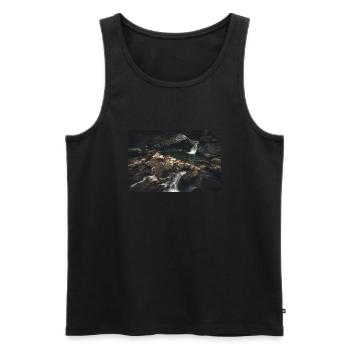 Moody dark long exposure - Men's Premium Organic Tank Top - black - Front - AI Model Male 178 light (178cm)