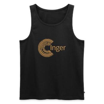 Für Inger - Männer Premium Bio Tank Top - Schwarz - Vorne - AI Model Male 178 light (178cm)