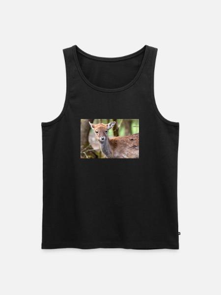 Damherten (in het Duits Damwild of Damhirsch) Dama - Mannen Premium Bio Tanktop - zwart