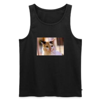 Katze - Männer Premium Bio Tank Top - Schwarz - Vorne - AI Model Male 178 light (178cm)