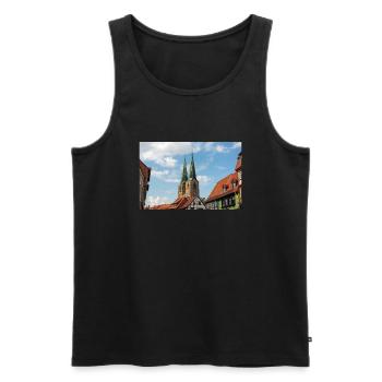 St. Nicholas Church Nicholas Kirche Quedlinburg - Men's Premium Organic Tank Top - black - Front - AI Model Male 178 light (178cm)