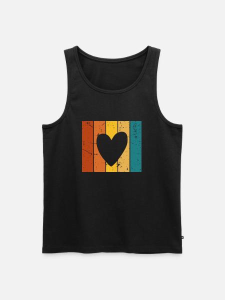 Vintage gavehjerte - Herre Premium økologisk tanktop - sort