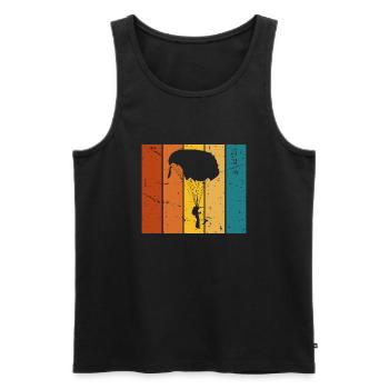 Parachute cadeau Vintage - Débardeur bio Premium Homme - noir - Devant - Michal (187cm)