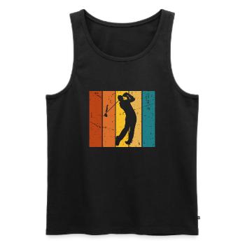 Golf-Geschenk Vintage - Männer Premium Bio Tank Top - Schwarz - Vorne - Michal (187cm)