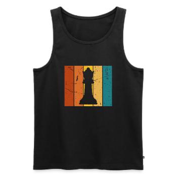 Vintage-Geschenk-Schachspiel - Männer Premium Bio Tank Top - Schwarz - Vorne - Michal (187cm)