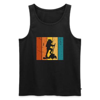 Vintage gift hike - Men's Premium Organic Tank Top - black - Front - Michal (187cm)