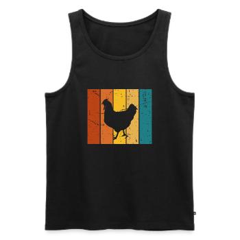 Vintage gift hen - Men's Premium Organic Tank Top - black - Front - Michal (187cm)