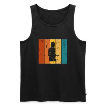 Vintage Geschenk Fechter - Männer Premium Bio Tank Top - Schwarz - Vorne - Michal (187cm)