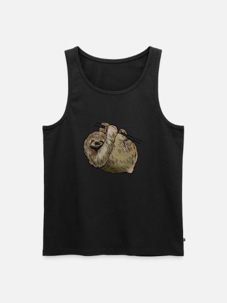 Sloth on a branch - Men's Premium Organic Tank Top - black