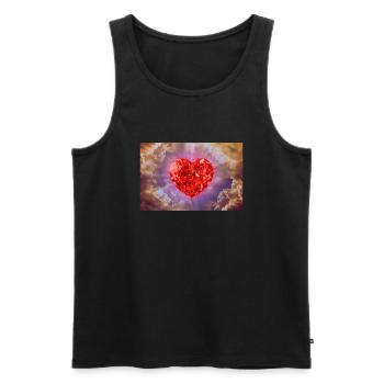 Gottes Herz. - Männer Premium Bio Tank Top - Schwarz - Vorne - AI Model Male 178 light (178cm)