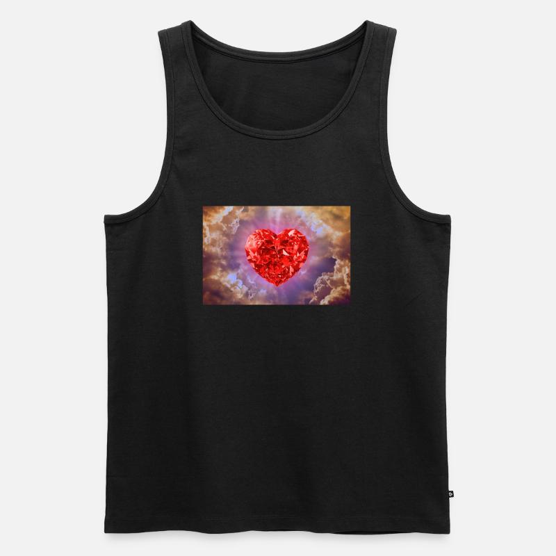 Gottes Herz. - Männer Premium Bio Tank Top - Schwarz