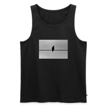 Taube - Männer Premium Bio Tank Top - Schwarz - Vorne - Michal (187cm)