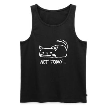 Cat Work Profession Lazy Funny Gift - Men's Premium Organic Tank Top - black - Front - AI Model Male 178 light (178cm)