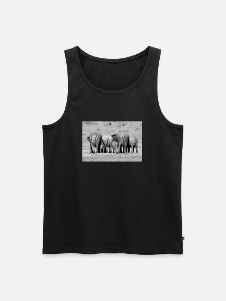 Cuddling Elephants - Männer Premium Bio Tank Top - Schwarz