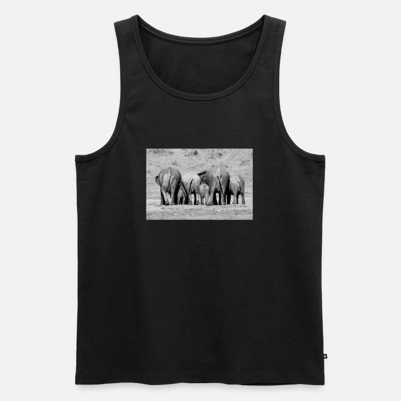 Cuddling Elephants - Männer Premium Bio Tank Top - Schwarz
