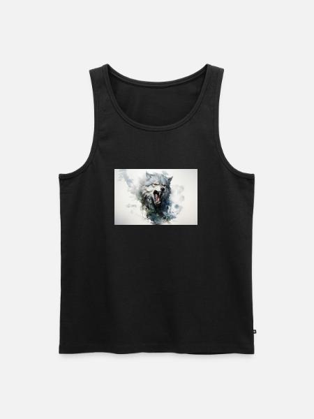 Bozkurt - grey wolf abstract - Men's Premium Organic Tank Top - black