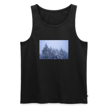 Bäume im Schnee - Männer Premium Bio Tank Top - Schwarz - Vorne - Michal (187cm)