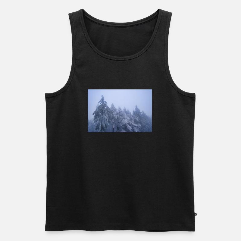 Bäume im Schnee - Männer Premium Bio Tank Top - Schwarz