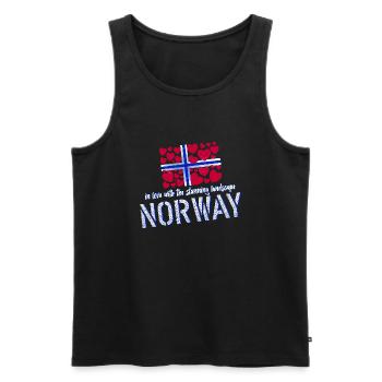 Norwegen Norge Norway - Männer Premium Bio Tank Top - Schwarz - Vorne - AI Model Male 178 light (178cm)