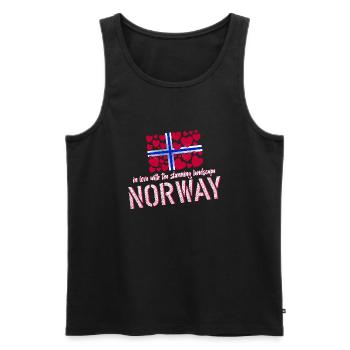 Norvège Norvège - Débardeur bio Premium Homme - noir - Devant - AI Model Male 178 light (178cm)