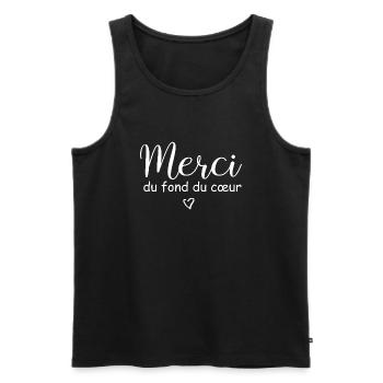 Merci du fond du cœur - Débardeur bio Premium Homme - noir - Devant - AI Model Male 178 light (178cm)