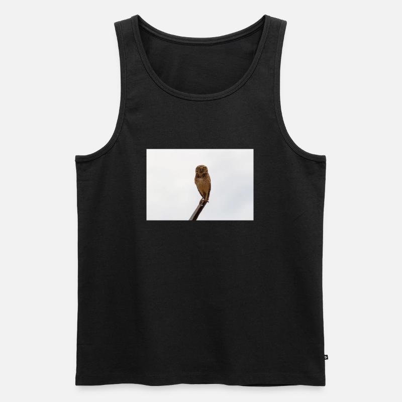 Die Eule - Männer Premium Bio Tank Top - Schwarz