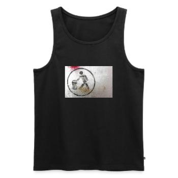 Throwing trash - Men's Premium Organic Tank Top - black - Front - AI Model Male 178 light (178cm)