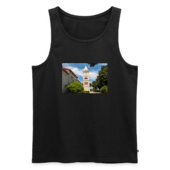 St.-Georgs-Kirche, Primošten, Šibenik-Knin, Kroatien - Männer Premium Bio Tank Top - Schwarz - Vorne - Michal (187cm)
