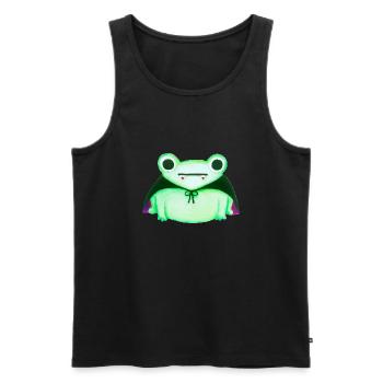 Cute Halloween Vampire Frog Watercolor Painting - Men's Premium Organic Tank Top - black - Front - AI Model Male 178 light (178cm)
