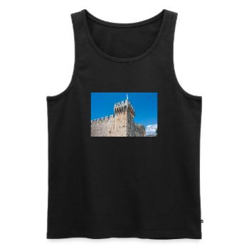 castle and fortress Kamerlengo (Kaštel Kamerlengo) - Men's Premium Organic Tank Top - black - Front - AI Model Male 178 light (178cm)