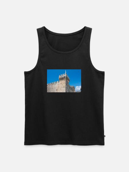 zamek i twierdza Kamerlengo (Kaštel Kamerlengo) - Ekologiczny tank top męski Premium - czarny