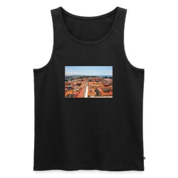 paysage urbain vieille ville Zadar dans l’état de Zadar - Débardeur bio Premium Homme - noir - Devant - AI Model Male 178 light (178cm)