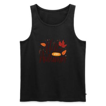Hello Autumn Herbst Blätter - Männer Premium Bio Tank Top - Schwarz - Vorne - AI Model Male 178 light (178cm)