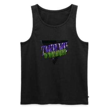 @zackiinnitbrahhh plaisir heureux 2019 tout internet - Débardeur bio Premium Homme - noir - Devant - AI Model Male 178 light (178cm)