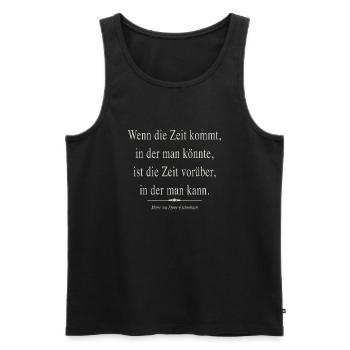 Die Zeit - Männer Premium Bio Tank Top - Schwarz - Vorne - Michal (187cm)