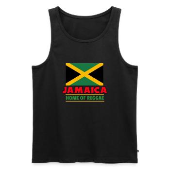 Jamaica Home of Reggae Rasta Music Flag - Men's Premium Organic Tank Top - black - Front - Michal (187cm)