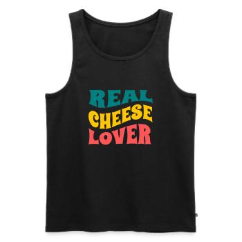 RealCheeseLover - Men's Premium Organic Tank Top - black - Front - Michal (187cm)