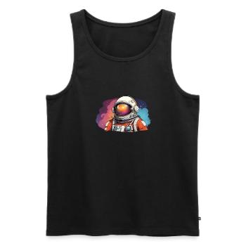 Astronaut - Men's Premium Organic Tank Top - black - Front - AI Model Male 178 light (178cm)
