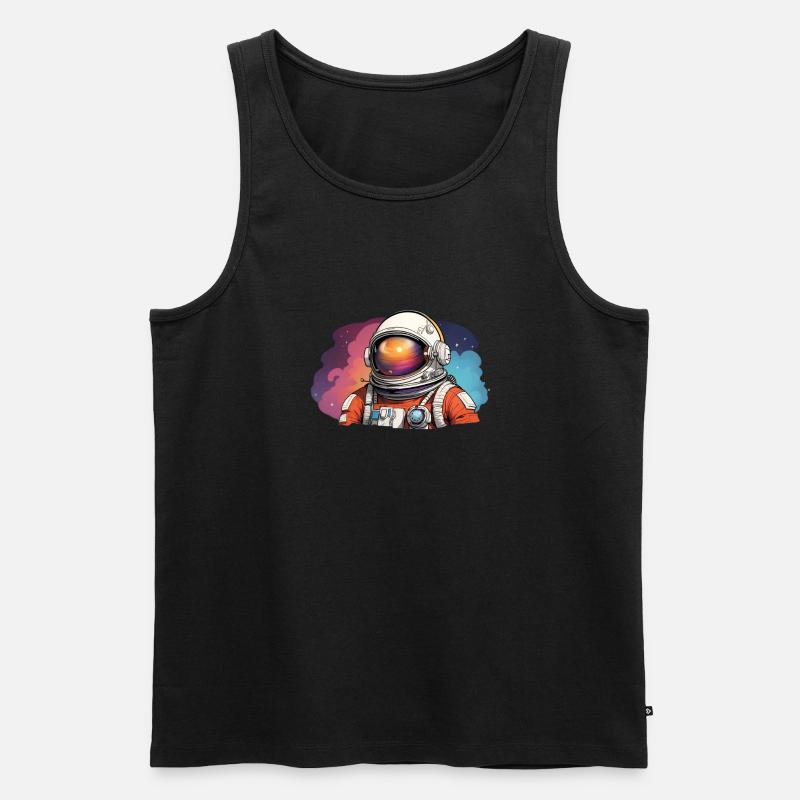 Astronaut - Männer Premium Bio Tank Top - Schwarz