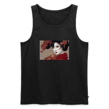 Geisha Asuka - Débardeur bio Premium Homme - noir - Devant - Michal (187cm)