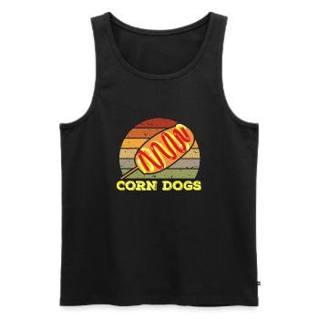 Cool corn dog - Männer Premium Bio Tank Top - Schwarz - Vorne - AI Model Male 178 light (178cm)