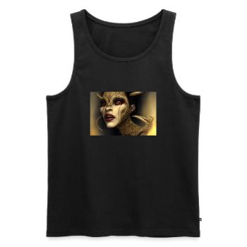 Demon Woman - Men's Premium Organic Tank Top - black - Front - Michal (187cm)