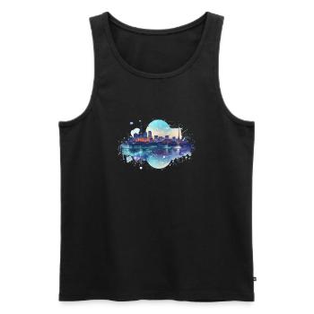 Digital City - Männer Premium Bio Tank Top - Schwarz - Vorne - Michal (187cm)