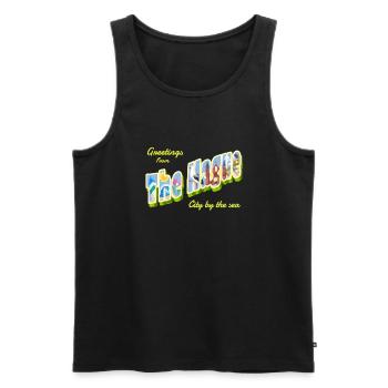Den Haag Vintage Postkarte - Männer Premium Bio Tank Top - Schwarz - Vorne - AI Model Male 178 light (178cm)
