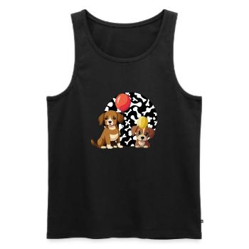 hunde - Männer Premium Bio Tank Top - Schwarz - Vorne - Michal (187cm)