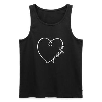 Jennifer Name Calligraphy Heart - Men's Premium Organic Tank Top - black - Front - AI Model Male 178 light (178cm)