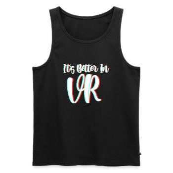 C’est mieux dans les citations de réalité virtuelle VR - Débardeur bio Premium Homme - noir - Devant - AI Model Male 178 light (178cm)