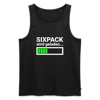 Sixpack wird geladen Lustiges Fitness Shirt - Männer Premium Bio Tank Top - Schwarz - Vorne - AI Model Male 178 light (178cm)